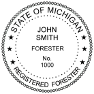 Michigan Registered Forester Seal Trodat Stamp